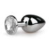 Metalen buttplug met transparante diamant_