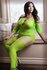 Stargazing Cold Shoulder Jarretel Catsuit - Neon Green_