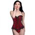Scarlet Seduction Kanten Korset & String - Zwart/Rood_