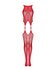 Mesh Catsuit Met Jarretel Design - Rood_