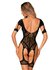 Mesh Body Met Jarretel Design - Zwart_