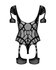 Mesh Body Met Jarretel Design - Zwart_