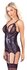 Jarretel-set met open cups - zwart_