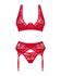 Lacelove Romantische set met jarretelgordel - Rood_